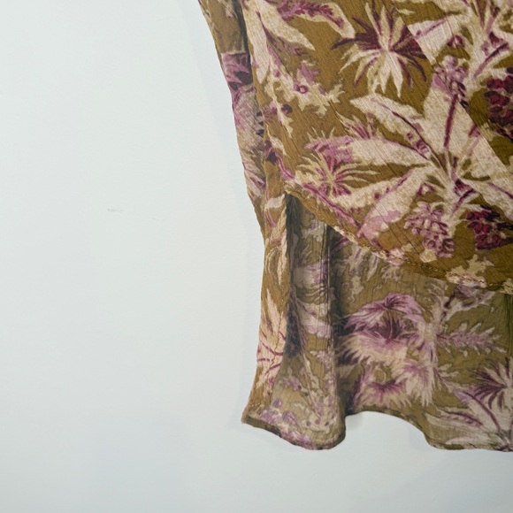 Anthropologie Pilcro Short Sleeve Batwing Buttoned Blouse Floral Flowy Size L/XL - Picture 9 of 10